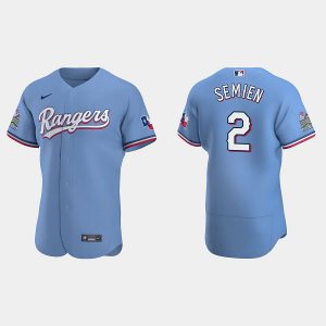 Texas Rangers #2 Marcus Semien Light Blue Flex Base Stitched Jersey