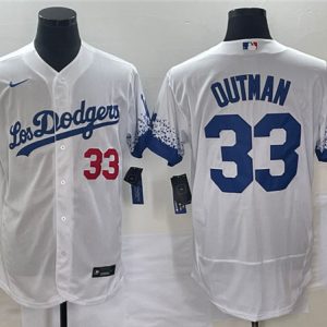 Los Angeles Dodgers #33 James Outman White City Connect Flex Base Stitched Jersey