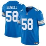 Detroit Lions #58 Penei Sewell Blue 2025 F.U.S.E. Vapor Limited Stitched Game Jersey