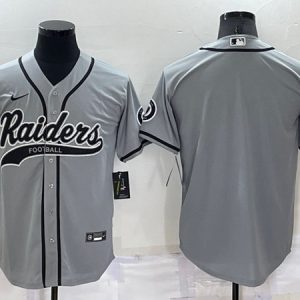 Las Vegas Raiders Blank Gray Cool Base Stitched Baseball Jersey