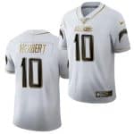 Los Angeles Chargers #10 Justin Herbert Golden White Limited Stitched Jersey