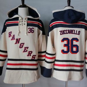 Rangers #36 Mats Zuccarello Cream Sawyer Hooded Sweatshirt Stitched Jersey