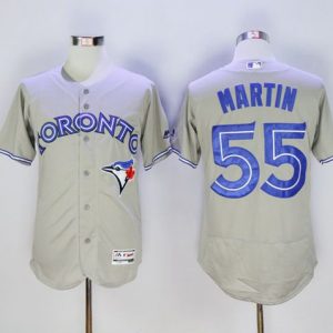 Blue Jays #55 Russell Martin Grey Flexbase Authentic Collection Stitched Jersey