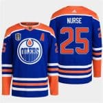 Edmonton Oilers #25 Darnell Nurse Royal 2024 Stanley Cup Final Patch Stitched Jersey