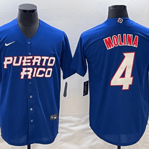 Puerto Rico #4 Yadier Molina 2023 Royal World Classic Stitched Jersey