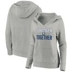 Indianapolis Colts Heather Gray Stronger Together Crossover Neck Pullover Hoodie(Run Small)