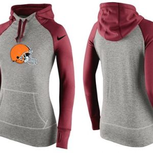 Nike Cleveland Browns Performance Hoodie Grey Red_3