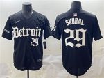 Detroit Tigers #29 Tarik Skubal Black 'Motor Gothic Edition' Vapor Premier Limited Stitched Jersey