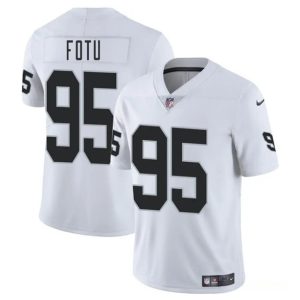 Las Vegas Raiders #95 Leki Fotu White 2025 Vapor Stitched Jersey