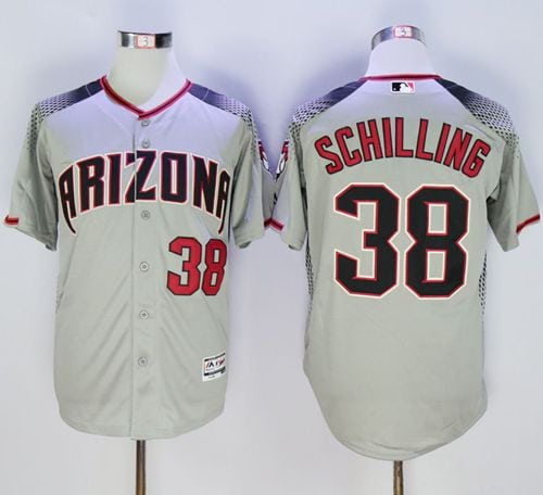 Diamondbacks #38 Curt Schilling Gray Brick New Cool Base Stitched Jersey