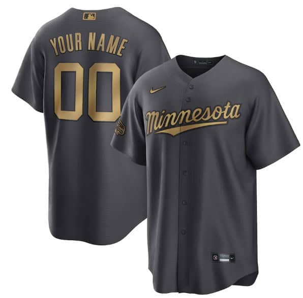 Minnesota Twins Custom Charcoal 2022 All-Star Cool Base Stitched Jersey