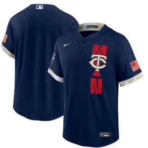 Minnesota Twins Blank 2021 Navy All-Star Cool Base Stitched Jersey
