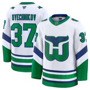 Carolina Hurricanes #37 Andrei Svechnikov White 2024-25 Throwback Stitched Jersey