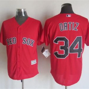 Red Sox #34 David Ortiz Red New Cool Base Stitched Jersey