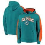 Miami Dolphins Aqua Game Time Arch Pullover Hoodie