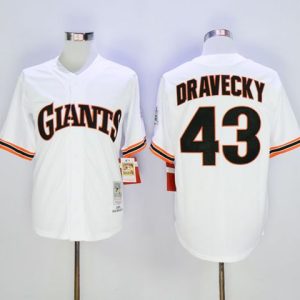 Mitchell And Ness Giants #43 Dave Dravecky Stitched White Throwback Jersey
