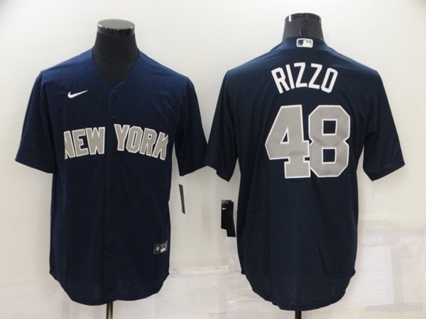 New York Yankees #48 Anthony Rizzo Navy Cool Base Stitched Jersey