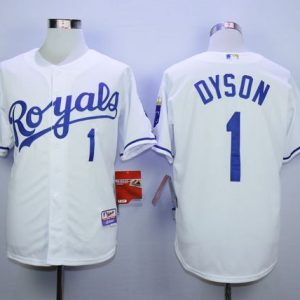Royals #1 Jarrod Dyson White Cool Base Stitched Jersey