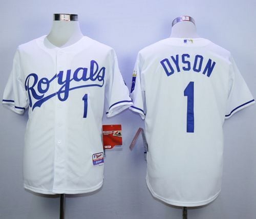Royals #1 Jarrod Dyson White Cool Base Stitched Jersey