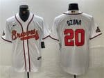 Atlanta Braves #20 Marcell Ozuna White Gold World Series Champions Cool Base Stitched Jersey
