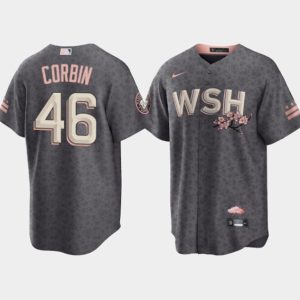 Washington Nationals #46 Patrick Corbin 2022 Gray City Connect Cherry Blossom Cool Base Stitched Jersey