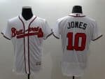 Braves #10 Chipper Jones White Flexbase Authentic Collection Stitched Jersey