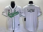 Philadelphia Eagles White Team Big Logo With C Patch Cool Base Stitched Jersey