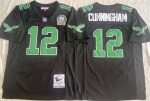 Philadelphia Eagles #12 Randall Cunningham Black Throwback Stitched Jersey