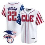 Cleveland Guardians #22 Josh Naylor White 2024 Fourth Of July Vapor Premier Limited Stitched Jersey
