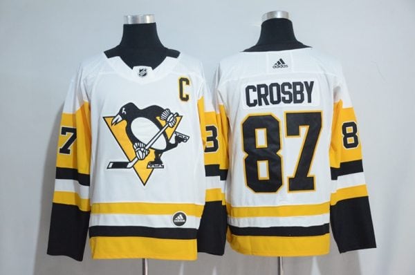 Pittsburgh Penguins #87 Sidney Crosby Adidas White Road Authentic Stitched Jersey