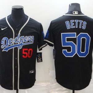 Los Angeles Dodgers #50 Mookie Betts Black Cool Base Stitched Baseball Jersey