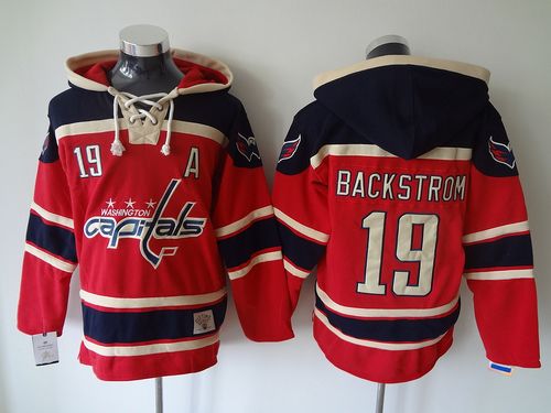 Capitals #19 Nicklas Backstrom Red Sawyer Hooded Sweatshirt Stitched Jersey