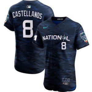 Philadelphia Phillies #8 Nick Castellanos Royal 2023 All-Star Flex Base Stitched Jersey