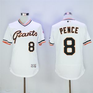 San Franciscoc Giants #8 Hunter Pence White Cool Base Cooperstown Collection Player Stitched Jersey