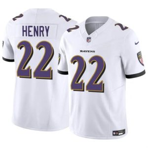 Baltimore Ravens #22 Derrick Henry 2023 F.U.S.E. White Vapor Limited Jersey