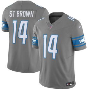 Detroit Lions #14 Amon-Ra St. Brown Grey 2023 F.U.S.E. Vapor Untouchable Limited Stitched Jersey