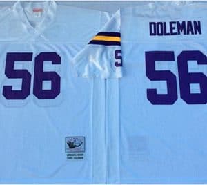 Mitchell And Ness Vikings #56 Chris Doleman White Throwback Stitched Jersey