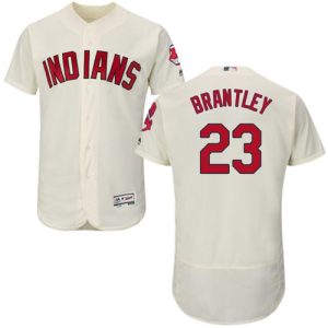 Indians #23 Michael Brantley Cream Flexbase Authentic Collection Stitched Jersey