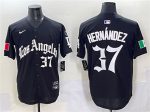 Los Angeles Dodgers #37 Teoscar Hern¨¢ndez Black 2025 LA Gothic Style With Fernando Patch Vapor Premier Limited Stitched Jersey