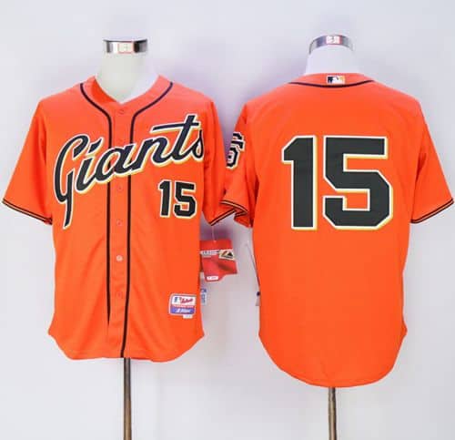 Giants #15 Bruce Bochy Orange Alternate Cool Base Stitched Jersey