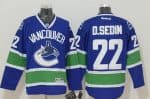 Canucks #22 Daniel Sedin Blue Stitched Jersey