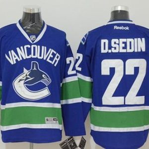 Canucks #22 Daniel Sedin Blue Stitched Jersey