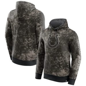 Indianapolis Colts Black Gray Blackout Tonal Pullover Hoodie