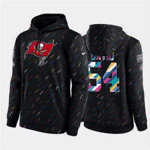 Tampa Bay Buccaneers #54 Lavonte David 2021 Charcoal Crucial Catch Therma Pullover Hoodie