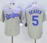 Dodgers #5 Corey Seager Grey New Cool Base Stitched Jersey