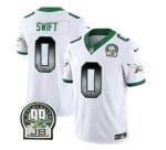 Philadelphia Eagles #0 D'Andre Swift White 2023 F.U.S.E. Throwback Vapor Untouchable Limited Stitched Jersey