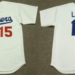 Los Angeles Dodgers #15 Davey Lopes White 1981 Throwback Stitched Jersey