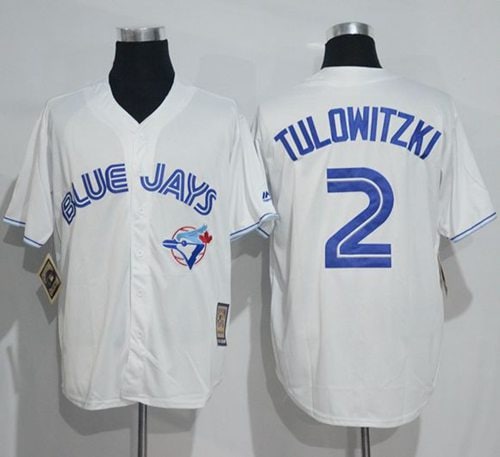 Blue Jays #2 Troy Tulowitzki White Cooperstown Throwback Stitched Jersey