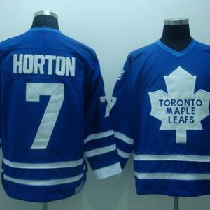 Maple Leafs #7 Tim Horton Stitched Blue CCM Throwback Jersey