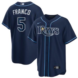 Tampa Bay Rays #5 Wander Franco Navy Cool Base Stitched Jersey